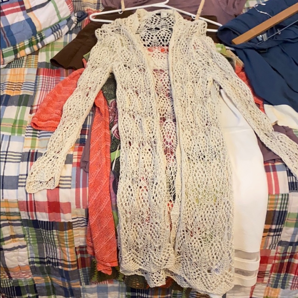 Forever 21 long knit/crocheted jacket